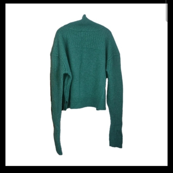 Free People 100% Cashmere Green Cowl Neck Sweater - Picture 2 of 5